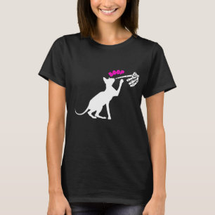 Custom Funny Sphynx Cat Skeleton Finger Boop Women T-Shirt