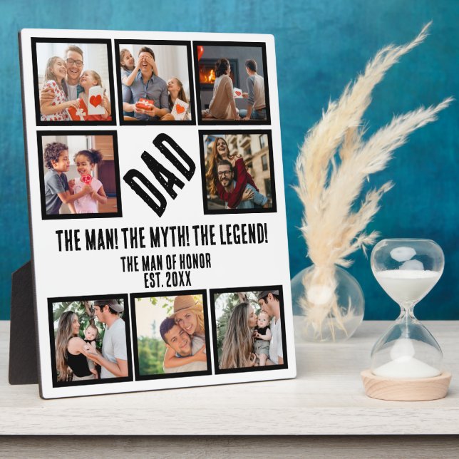 Custom Funny Vathday Vater Geschenk 8 FotoCollage Fotoplatte (Seite)