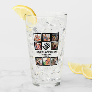Custom Funny Vathday Vater Geschenk 8 FotoCollage Glas