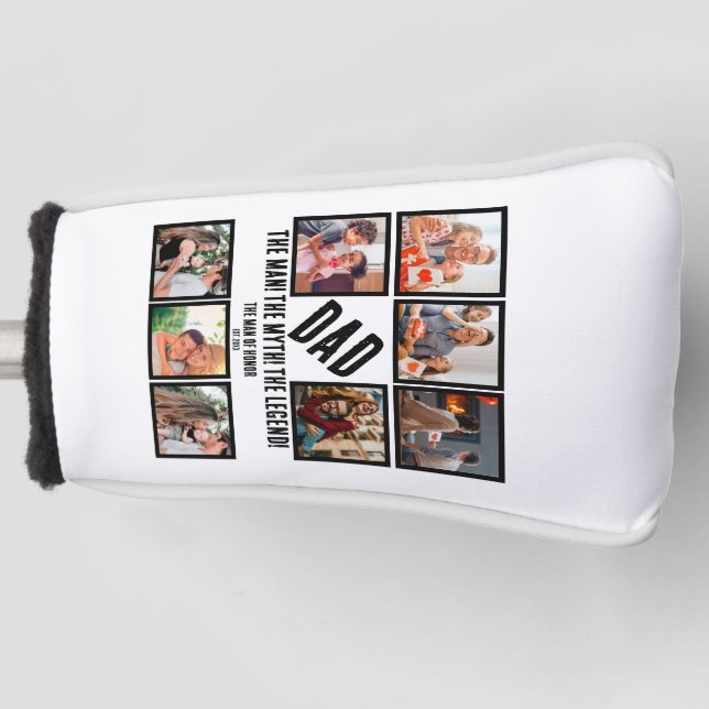 Custom Funny Vathday Vater Geschenk 8 FotoCollage Golf Headcover (Vorderseite)