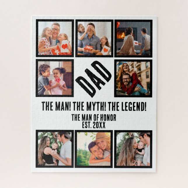 Custom Funny Vathday Vater Geschenk 8 FotoCollage Puzzle (Vertikal)