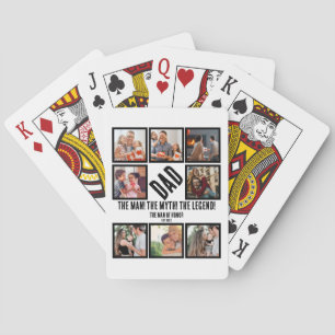 Custom Funny Vathday Vater Geschenk 8 FotoCollage Spielkarten