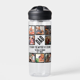 Custom Funny Vathday Vater Geschenk 8 FotoCollage Trinkflasche