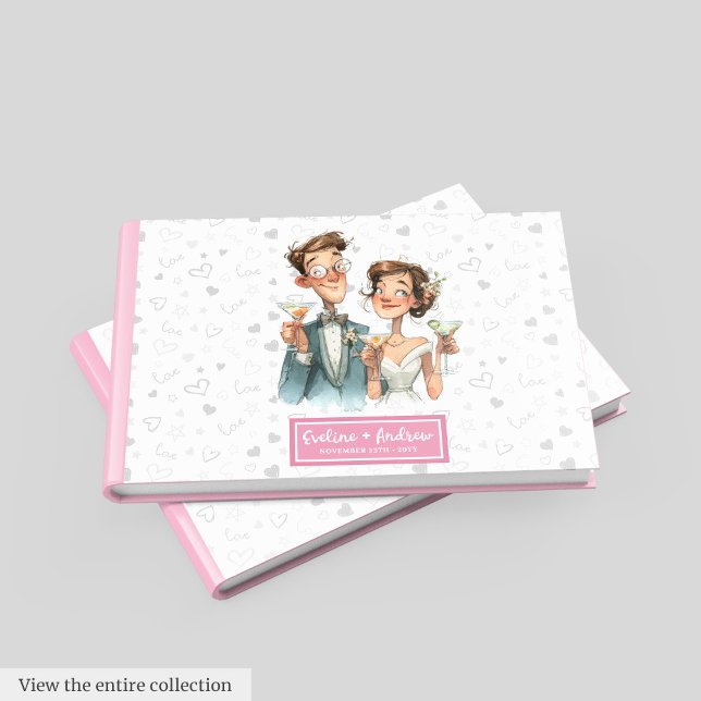 Custom Funny Wedding Guest Book Quirky Couple Gästebuch (Custom Funny Wedding Guest Book Quirky Couple)