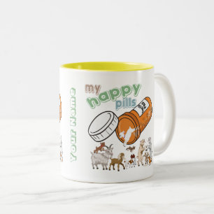 CUSTOM FUNNY ZIAT   Meine glücklichen Pillen GetYe Zweifarbige Tasse