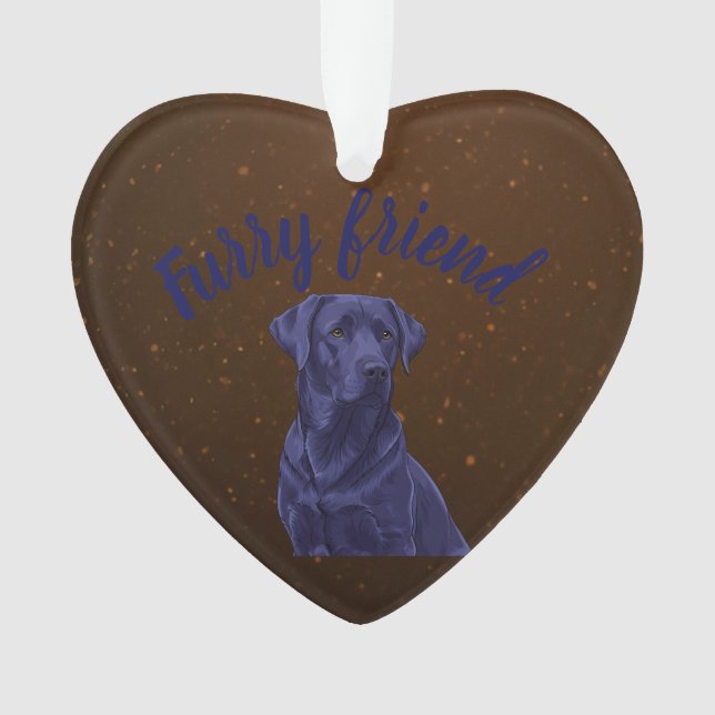 Custom Furry Friend Hund Mitte Ornament (Vorderseite)