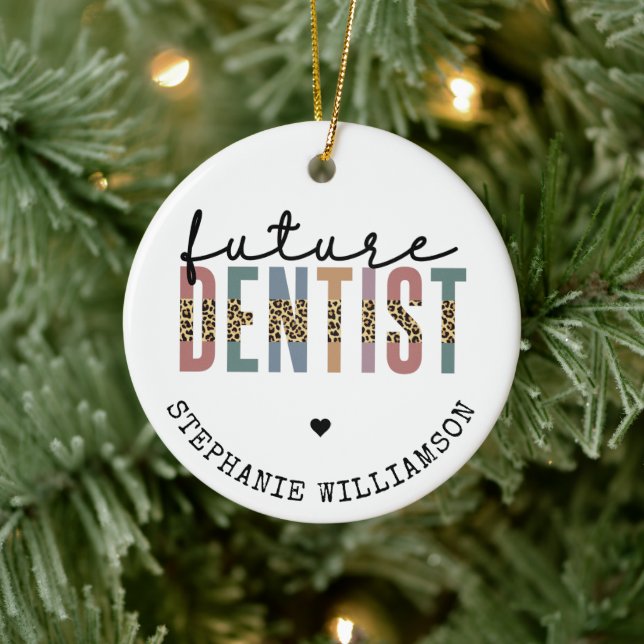 Custom Future Dentist Dentalschüler Geschenke Keramik Ornament (Baum)