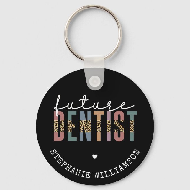 Custom Future Dentist Dentalschüler Geschenke Schlüsselanhänger (Vorderseite)