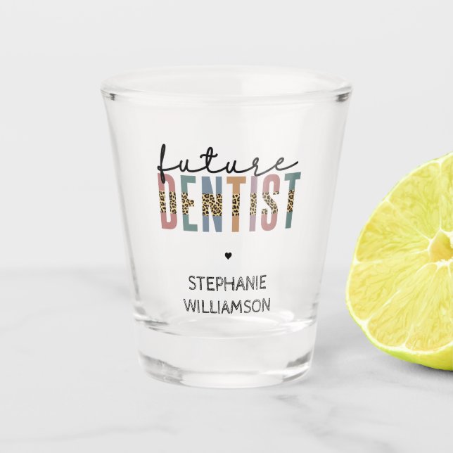 Custom Future Dentist Dentalschüler Geschenke Schnapsglas (Vorderseite)