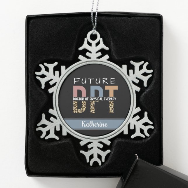 Custom Future DPT Arzt für Physikalische Therapie Schneeflocken Zinn-Ornament (Box)