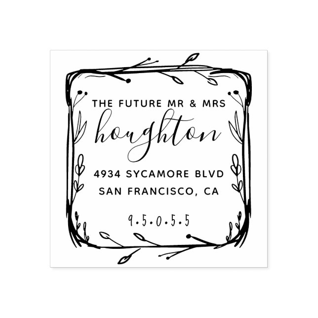 Custom Future Mr. & Mrs. Wedding Rücksendeadresse Gummistempel (Prägung)