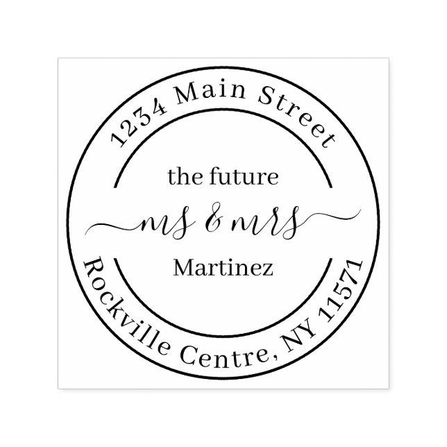 Custom Future Mr. und Mrs. Wedding Address Permastempel (Design)