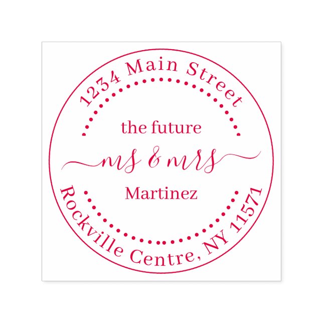 Custom Future Mr. und Mrs. Wedding Address Permastempel (Design)