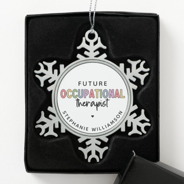 Custom Future OT Berufs-Therapeut OT Student Schneeflocken Zinn-Ornament (Box)