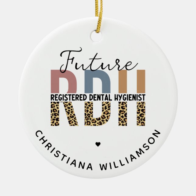 Custom Future RDH Registered Dental Hygienic Keramik Ornament (Vorne)