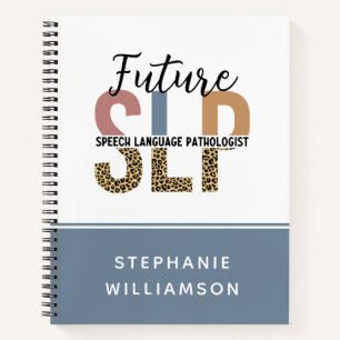 Custom Future SLP Speech Pathologe Leopard Print Notizbuch