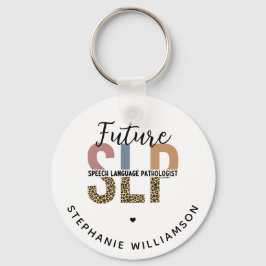 Custom Future SLP Speech Pathologe Leopard Print Schlüsselanhänger
