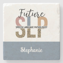 Custom Future SLP Speech Pathologe Leopard Print Steinuntersetzer
