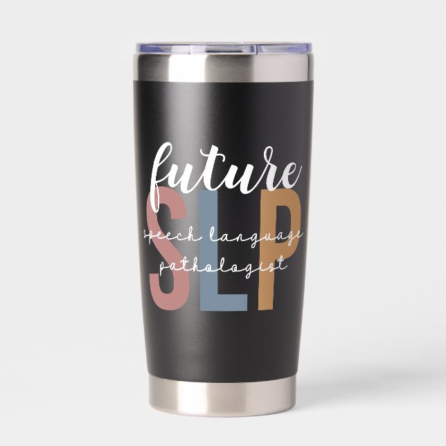Custom Future SLP Speech Pathologe Leopard Print Thermobecher (Vorderseite)