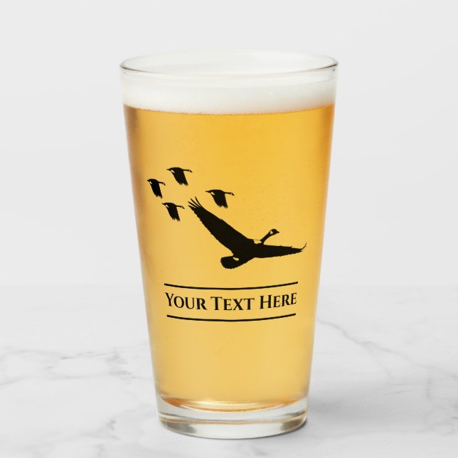 Custom Gänse Jagd Bier Glass Tumblr Glas (Vorne (Gefüllt))