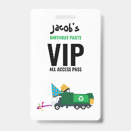 Custom Garbour Truck Birthday Party Pass Gefallen Ausweis