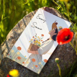 Custom Garden Girl Original Illustration Postkarte