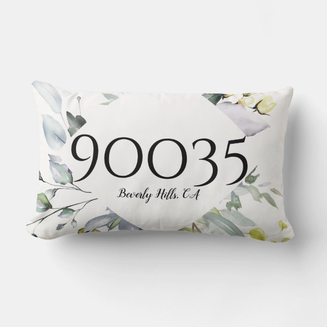 Custom Garden Green City Staat Zip Lumbar Kissen (Vorderseite)