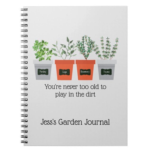 Custom Garden Journal Fusion Kräuter Notizblock (Vorderseite)