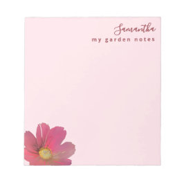 Custom Garden Notes Pastel Pink Watercolor Flower Notizblock