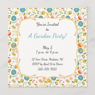 Custom Garden Party Flower Einladung