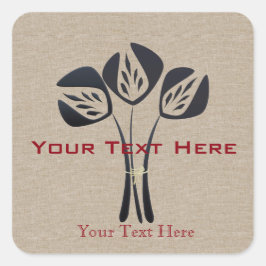 Custom Gardener Florist Floral Bouquet Art Deco Quadratischer Aufkleber