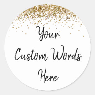 Custom Gastgeschenk Birthday White Gold und Black Runder Aufkleber