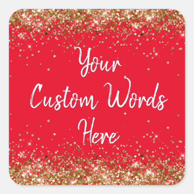 Custom Gastgeschenk Personalisiert Birthday Red Go Quadratischer Aufkleber (Vorderseite)