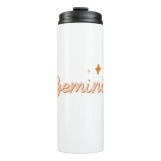 Custom Gemini Zodiac Name & Stars Minimalist Gift Thermosbecher