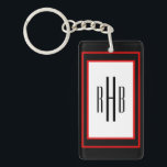 Custom Gentlemen's Monogram Schlüsselanhänger<br><div class="desc">Füge Text hinzu. Custom Gentlemen's Monogram Schlüsselanhänger</div>