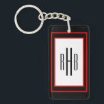 Custom Gentlemen's Monogram Schlüsselanhänger<br><div class="desc">Füge Text hinzu. Custom Gentlemen's Monogram Schlüsselanhänger</div>