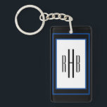 Custom Gentlemen's Monogram Schlüsselanhänger<br><div class="desc">Füge Text hinzu. Custom Gentlemen's Monogram Schlüsselanhänger</div>