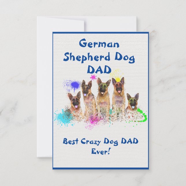 Custom German Shepherd dad Dog Best Crazy Dog Dankeskarte (Vorderseite)