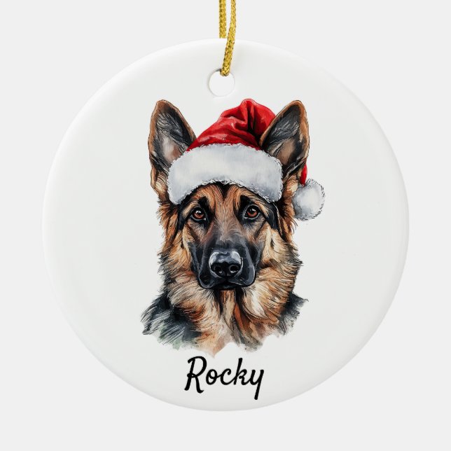 Custom German Shepherd Dog Keramik Ornament (Vorne)