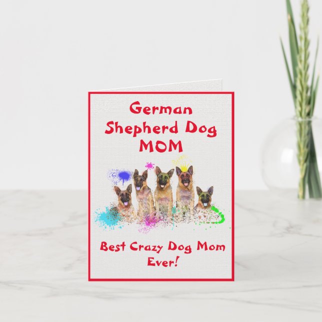 Custom German Shepherd Mama Dog Best Crazy Digital Karte (Vorderseite)