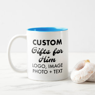 Custom Geschenke für Ihn Light Blue Zwei-Tone Tass Zweifarbige Tasse