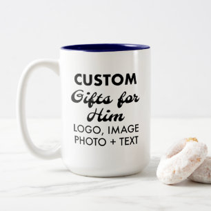 Custom Geschenke für Ihn Navy Blue Zwei-Tone-Tasse Zweifarbige Tasse