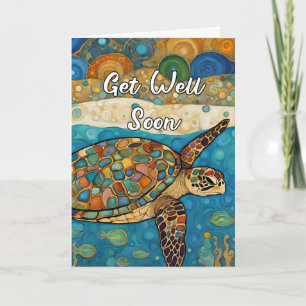 Custom Get Well bald Bio Zitat Sea Turtle Dankeskarte