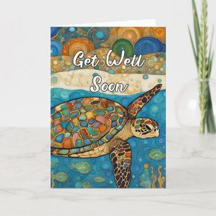 Custom Get Well bald Bio Zitat Sea Turtle Dankeskarte