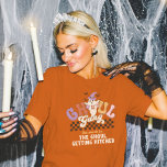 Custom Ghoul Gang Halloween-Party Bach Party Group T-Shirt<br><div class="desc">Machen Sie sich bereit,  mit Ihrer Ghul-Gang etwas Hölle zu erheben! Diese spukhaften und sassy Halloween-Party-Shirts sind perfekt für Bachelorette-Bashs,  Girls-Nights Out oder Halloween-Fest. Diese passenden T-Shirts mit unglaublich witzig Sätzen fügen Ihrer Girl-Bande-Ansammlung oder sogar dem Bacher Party eine Touch sprichwörtlichen Spaß hinzu.</div>