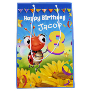 Custom Gift Bag für den 8. Geburtstag eines Jungen Mittlere Geschenktüte