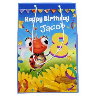 Custom Gift Bag für den 8. Geburtstag eines Jungen Mittlere Geschenktüte