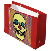 Custom Gift Bag - Große, glänzende HALLOWEEN SKULL