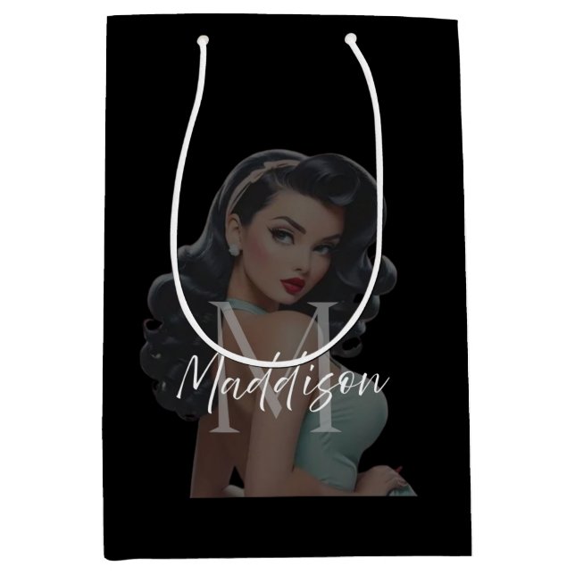 Custom Gift Bag | Luxuriöse Hochzeiten NZ Mittlere Geschenktüte (Vorderseite)