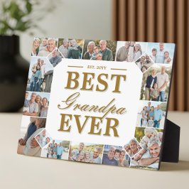 Custom Gift Best Grandpa Ever Family Photo Collage Fotoplatte